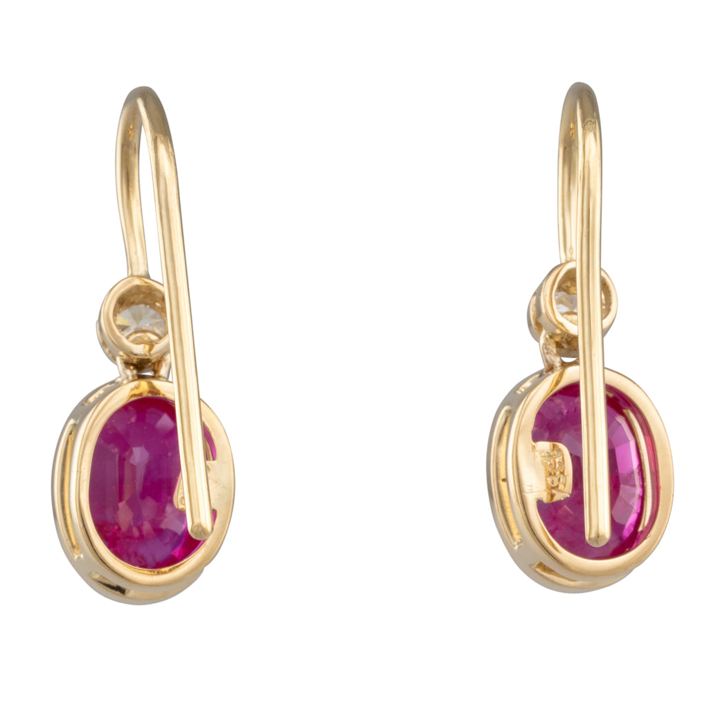 Burmese Ruby & Diamond Earrings