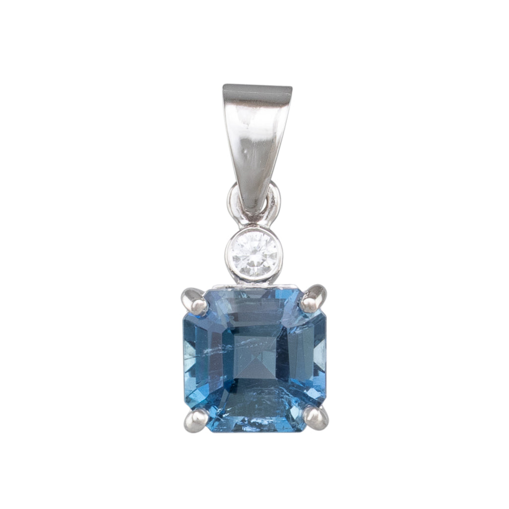 Aquamarine & Diamond Pendant