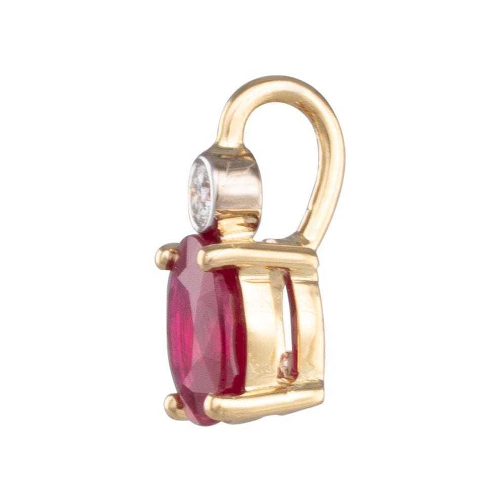 Burmese Ruby and Diamond Pendant