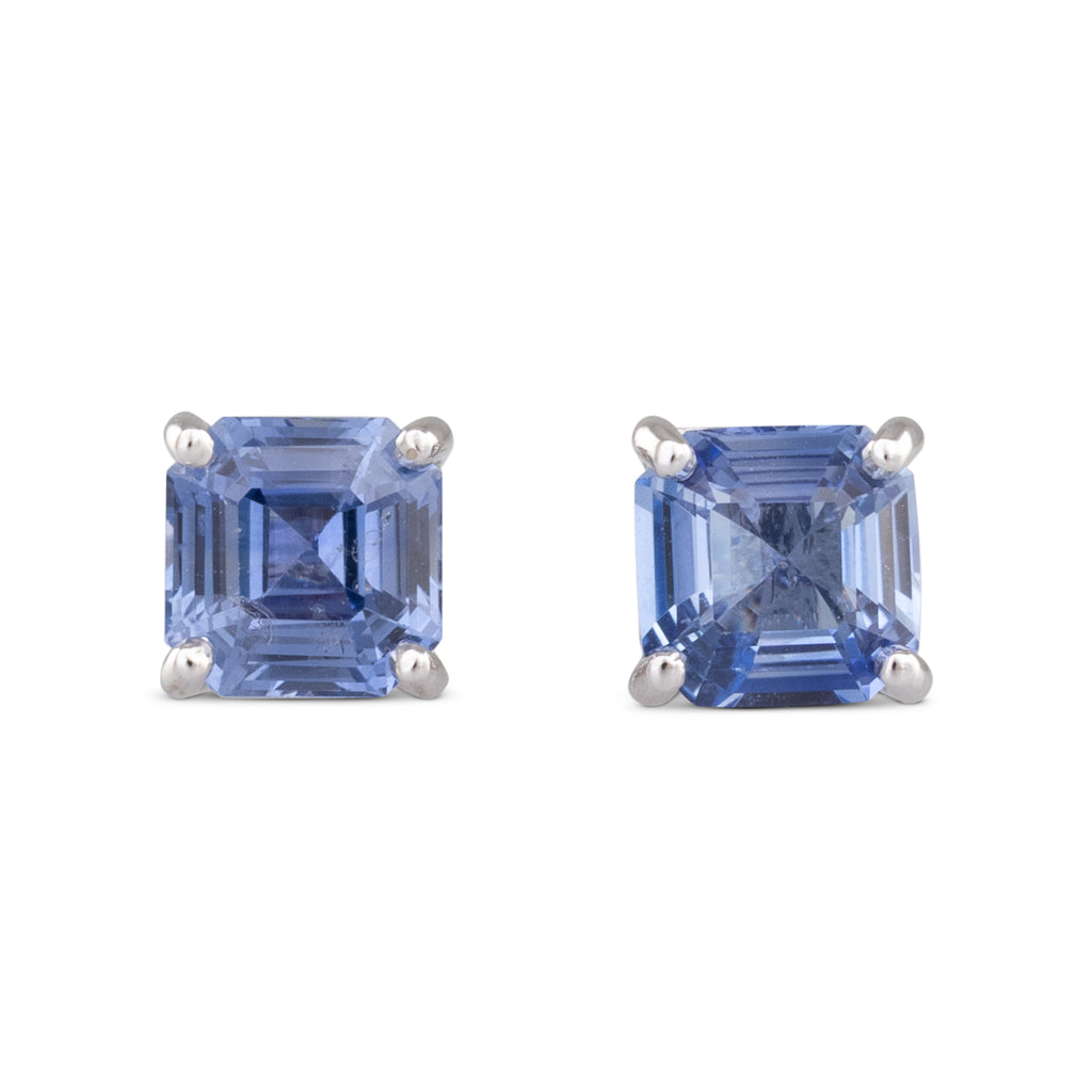 Square Sapphire Studs