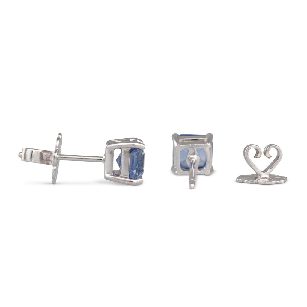 Square Sapphire Studs