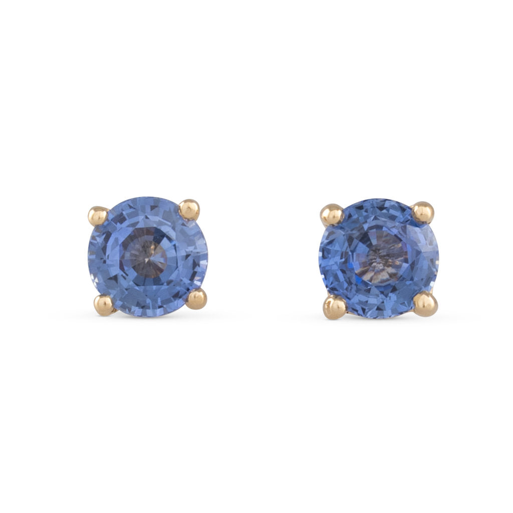 Round Sapphire Studs