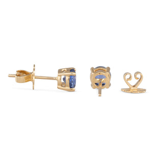 Round Sapphire Studs