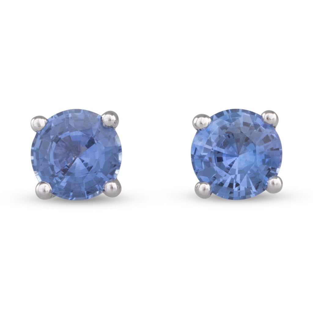 Round Sapphire Studs