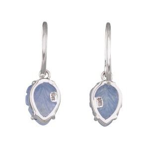 Carved Sapphire Leaf Earrings