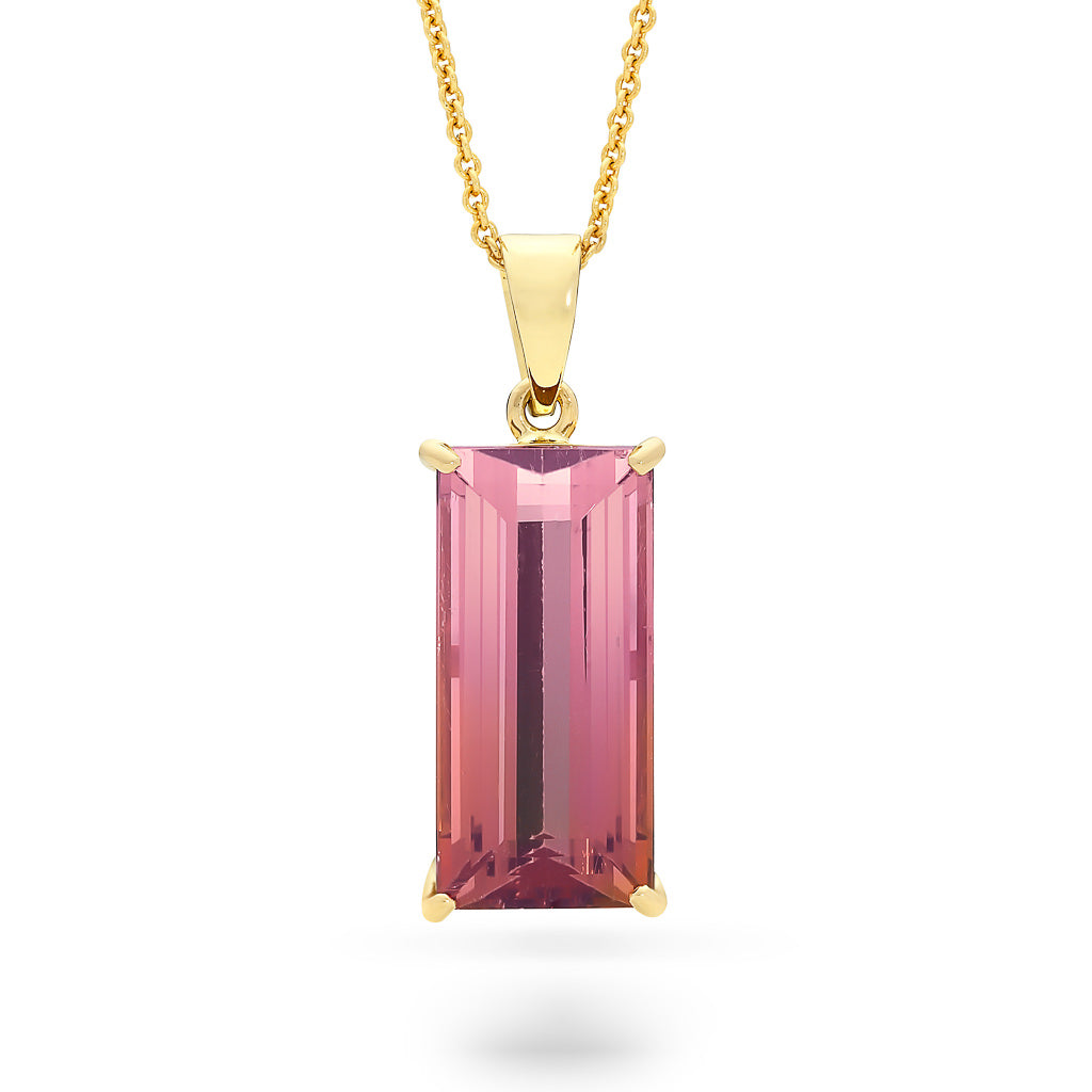 Bi Colour Pink Tourmaline Pendant