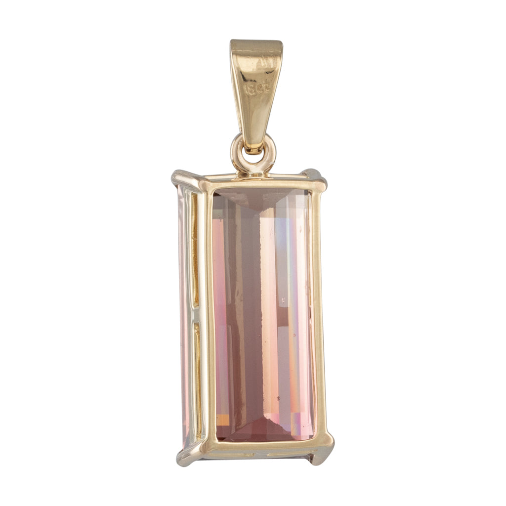 Bi Colour Pink Tourmaline Pendant