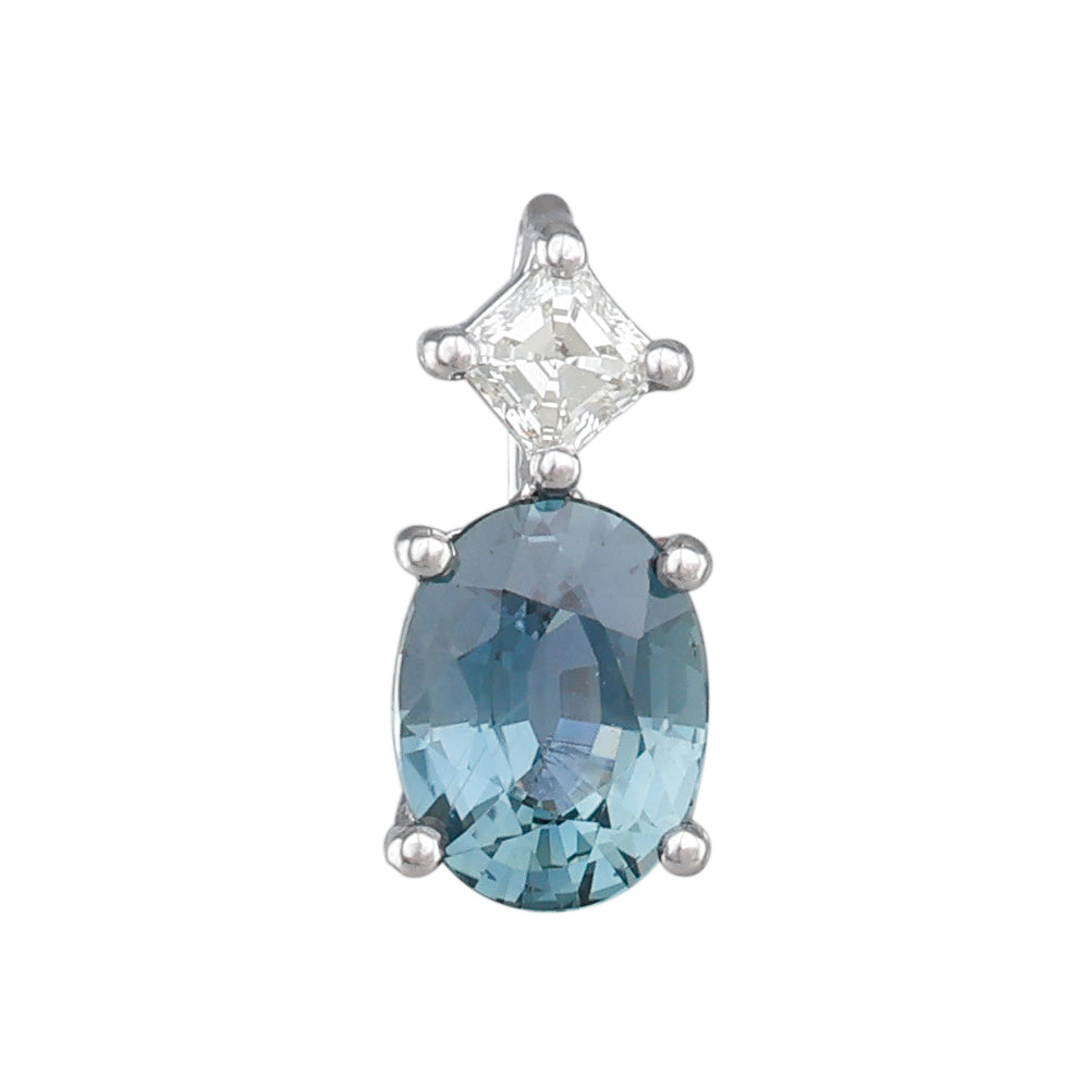 Unheated Sapphire & Diamond Pendant