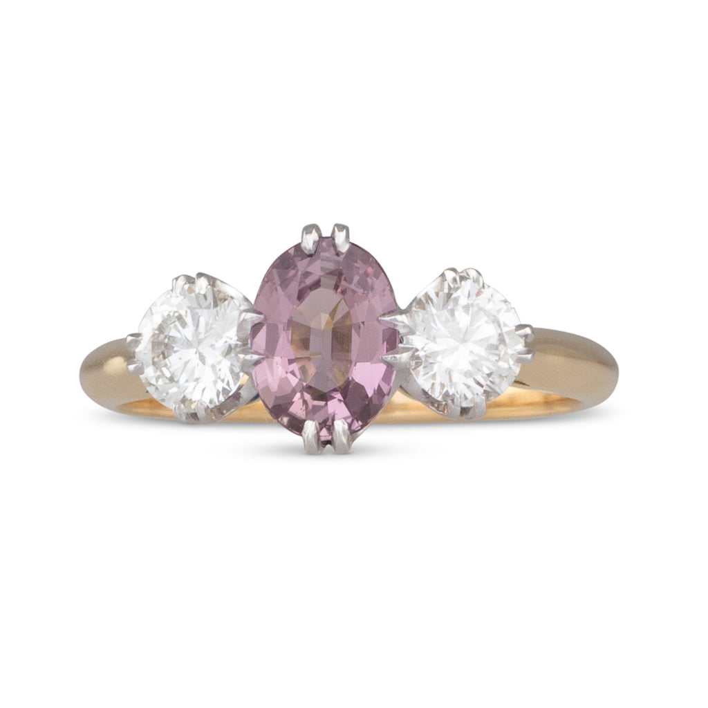 Pink Sapphire & Diamond Ring