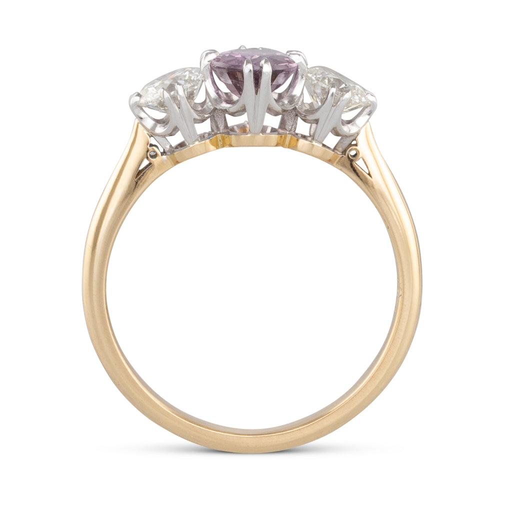 Pink Sapphire & Diamond Ring