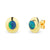 Solid Black Opal Stud Earrings