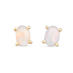 White Opal Stud Earrings