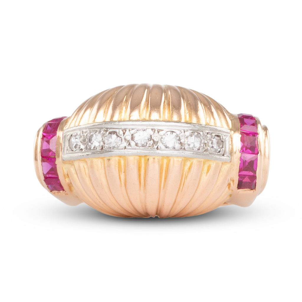Retro Ruby & Diamond Ring