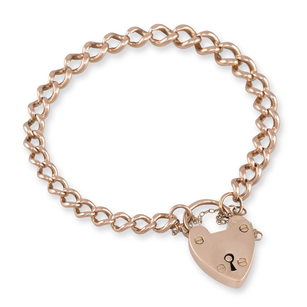 9ct Rose Gold Padlock Bracelet