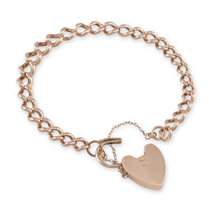 9ct Rose Gold Padlock Bracelet