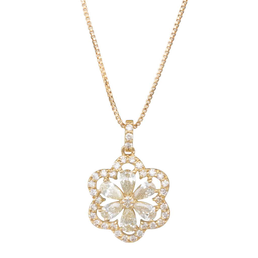 Diamond Flower Pendant
