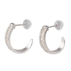 Platinum & Diamond Hoop Earrings