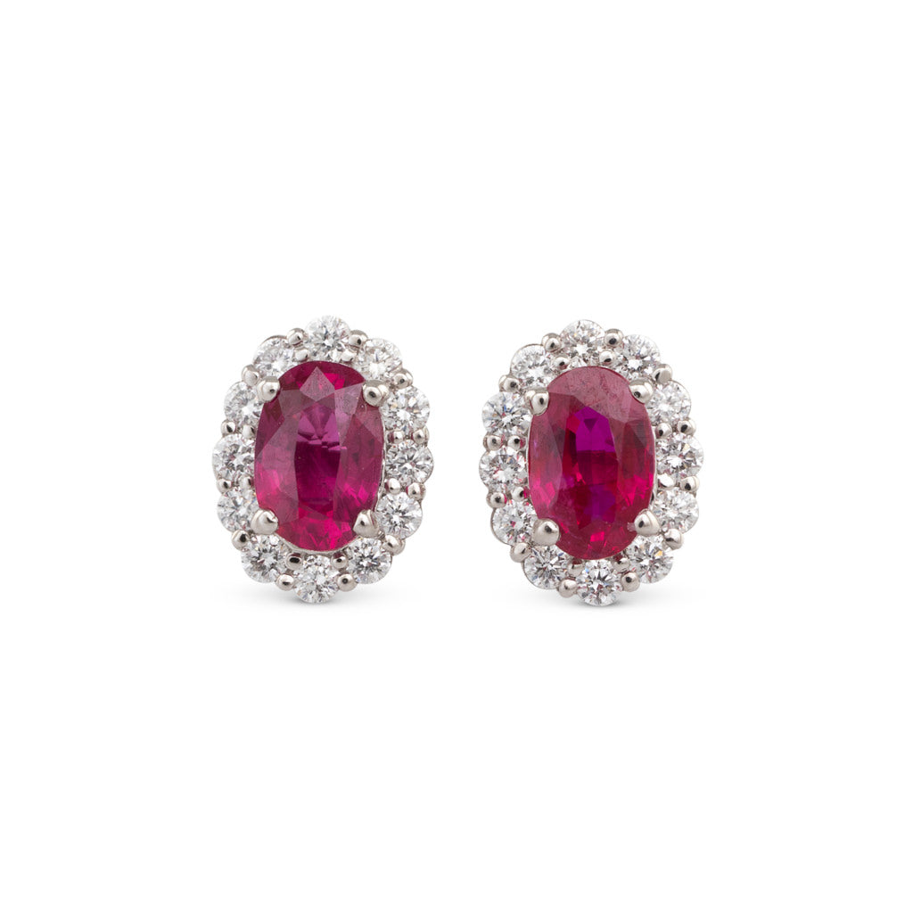 Ruby & Diamond Stud Earrings