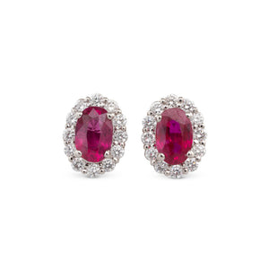 Ruby & Diamond Stud Earrings