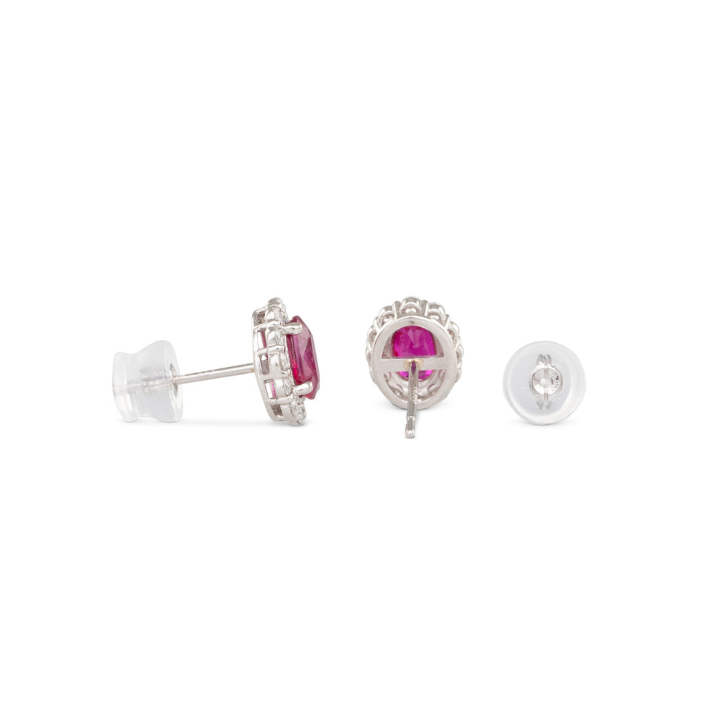 Ruby & Diamond Stud Earrings