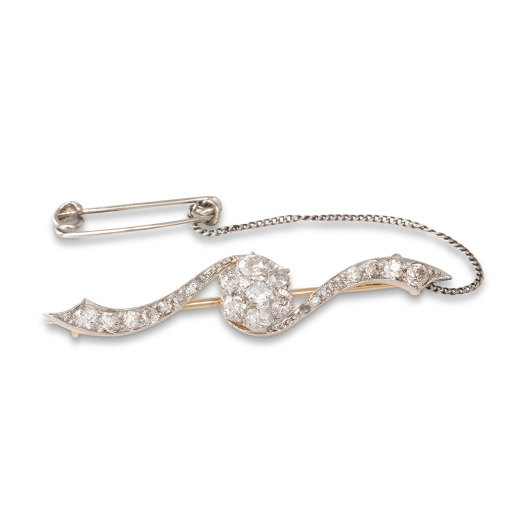 Victorian Diamond Bar Brooch