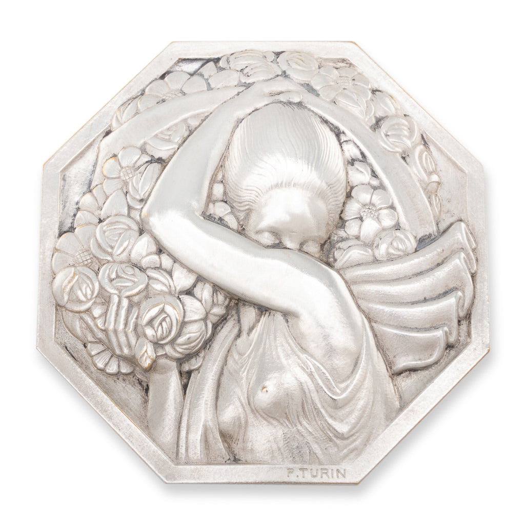 Art Deco Silvered Bronze Medallion