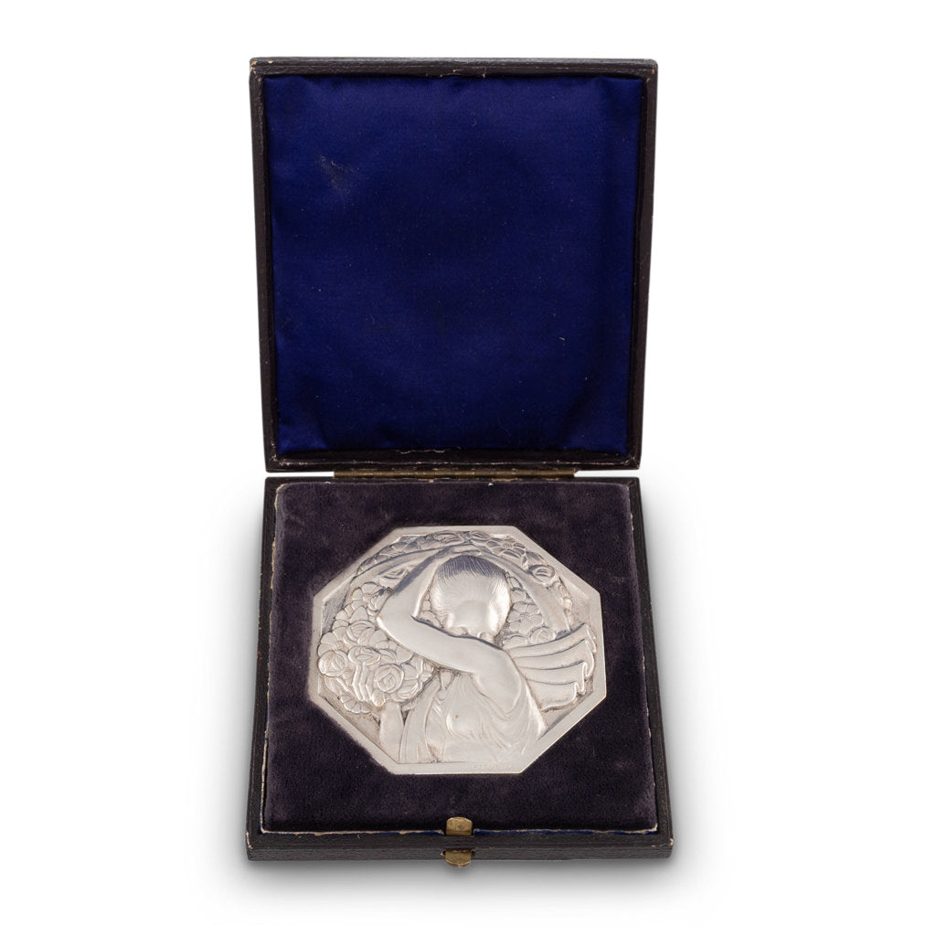 Art Deco Silvered Bronze Medallion