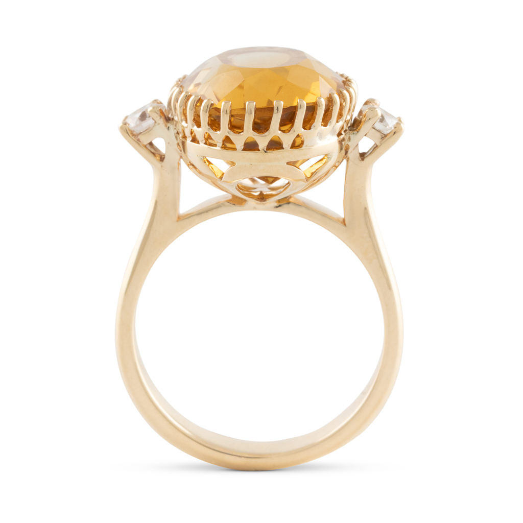 Citrine & Diamond Ring