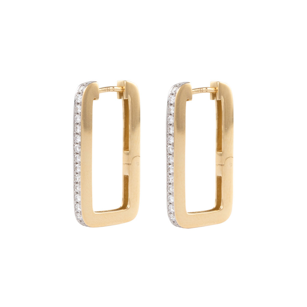 Rectangular Diamond Hoops