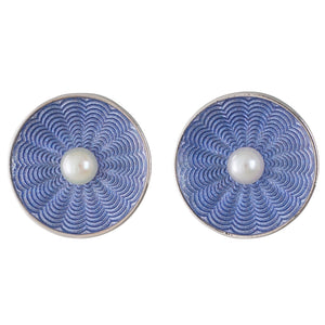 Mauve Enamel Akoya Pearl Earrings