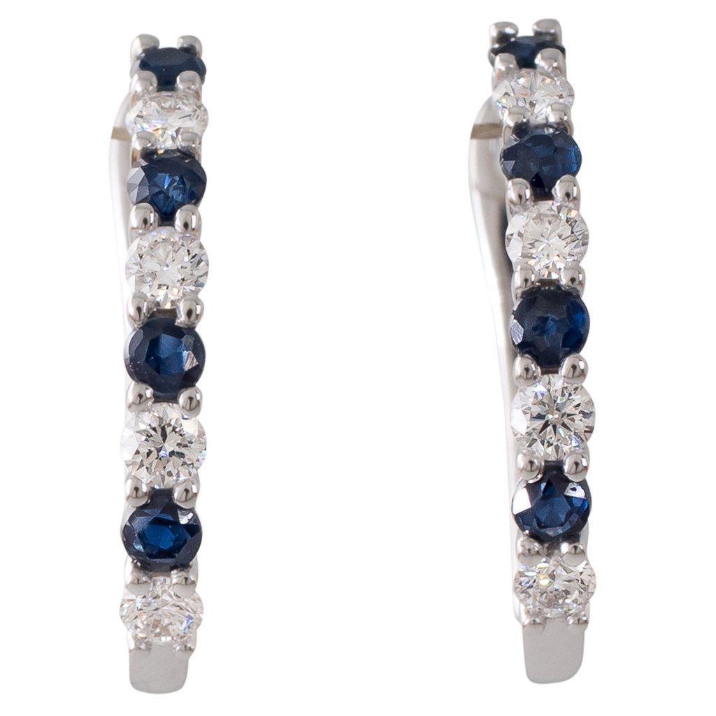 Sapphire and Diamond Hoops