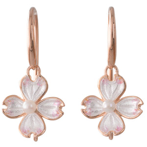 Pink & White Akoya Enamel Earrings