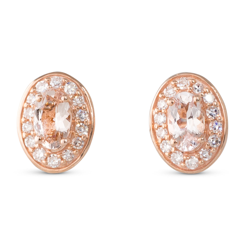 Oval Morganite Stud Earrings