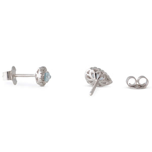Pear Shape Aquamarine Studs