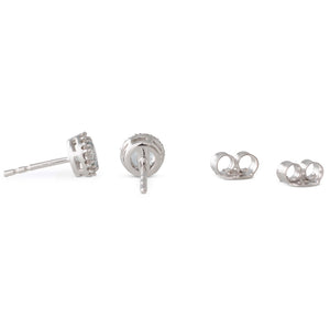 Aquamarine & Diamond Stud Earrings