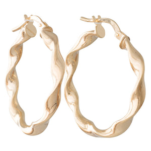 9ct Gold Twist Hoop Earrings