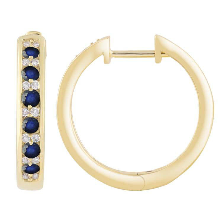 Sapphire and Diamond Hoops