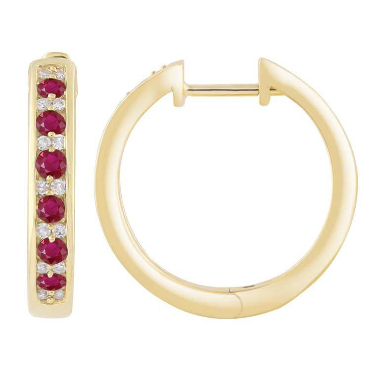 Ruby and Diamond Hoops