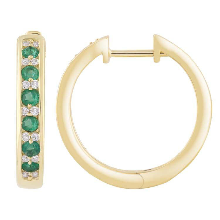 Emerald and Diamond Hoops