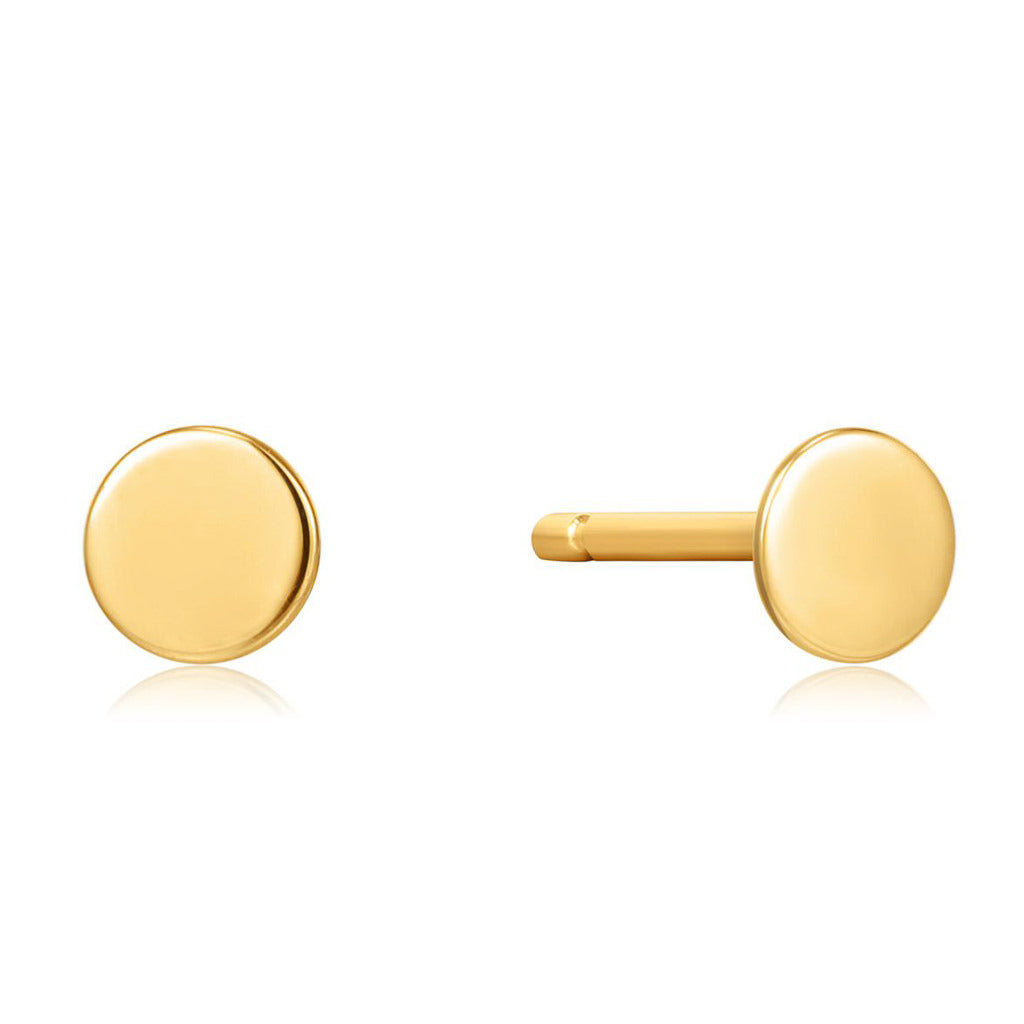 14ct Yellow Gold Disc Studs