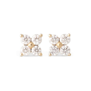 Diamond Flower Studs