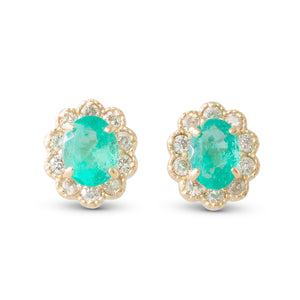 Emerald Cluster Earrings