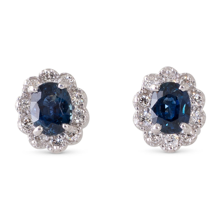 Sapphire Cluster Earrings