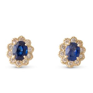 Sapphire Cluster Earrings