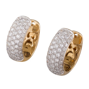 Pave Diamond Hoops