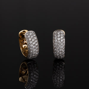 Pave Diamond Hoops