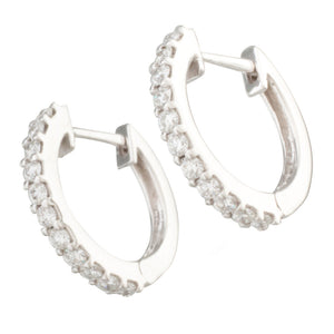 White Gold Diamond Huggies