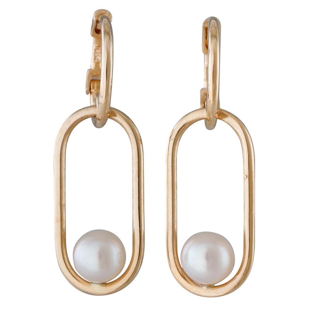 Akoya Pearl Paperclip Earrings