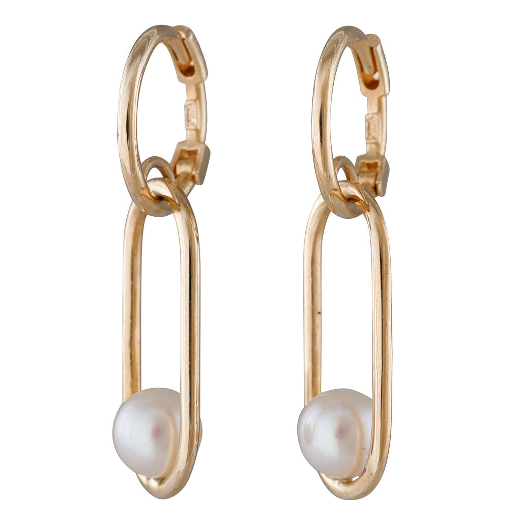 Akoya Pearl Paperclip Earrings