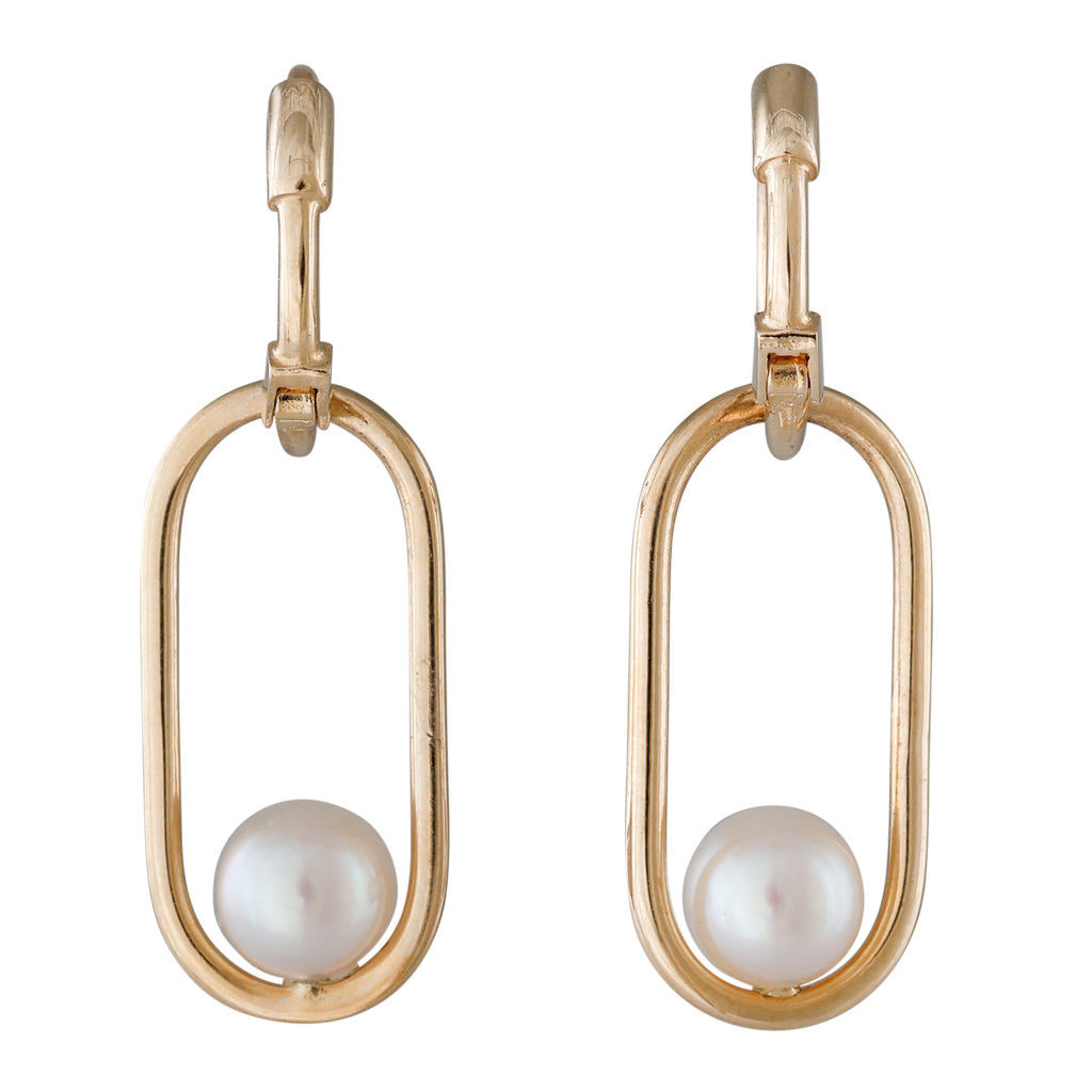 Akoya Pearl Paperclip Earrings